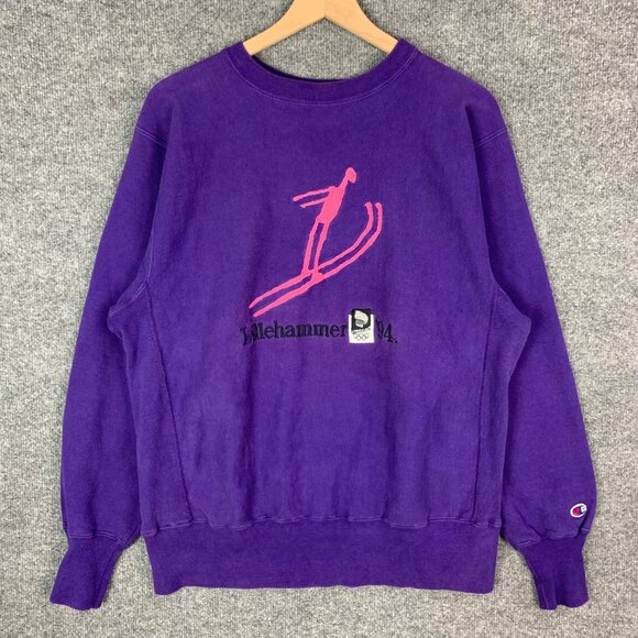 VTG champion reverse weave 1994 Lillehammer Olympics embroidered sweatshirt L - Picture 1 of 11